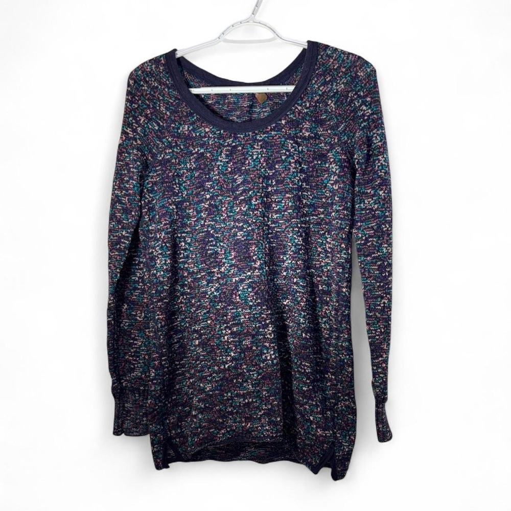 We The Free Navy Multicolor Speckled Knit Sweater